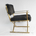 Jodi White and Black Sheepskin Chair